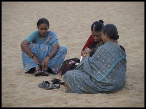 Tamil women talking to each other.