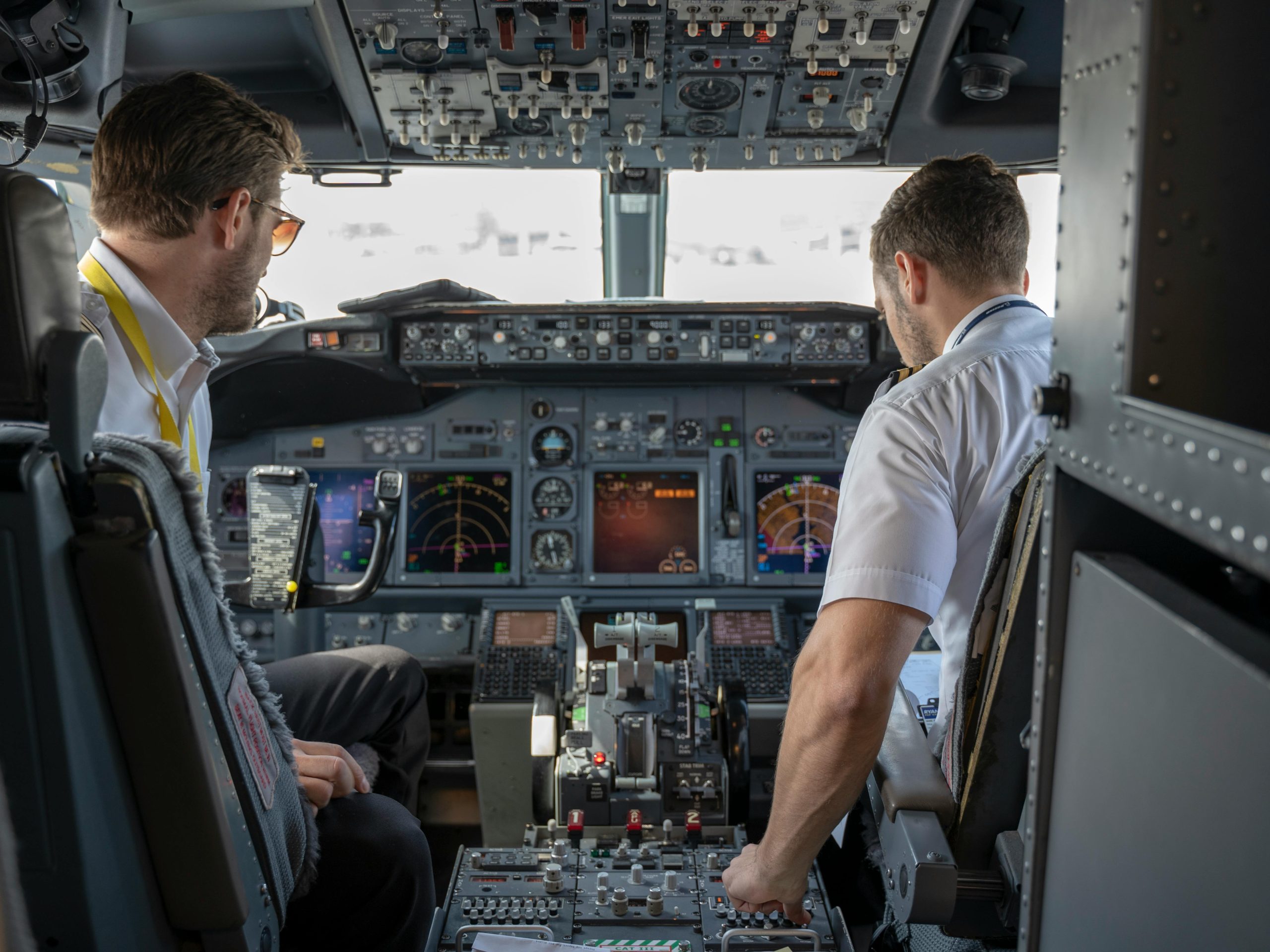 Two pilots in the cockpit