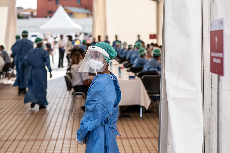 A medical worker during Covid