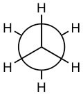 An image of a circle with three lines crossing through the middle with a letter H connected to the end of the line. And 3 small lines attached to the outside of the circle also with a letter of H added on. All of the lines are equally spread out.