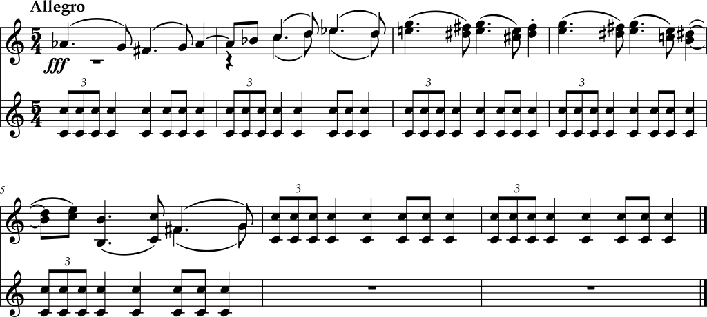 Excerpt from Gustav Holst, The Planets, "Mars," Trumpets.