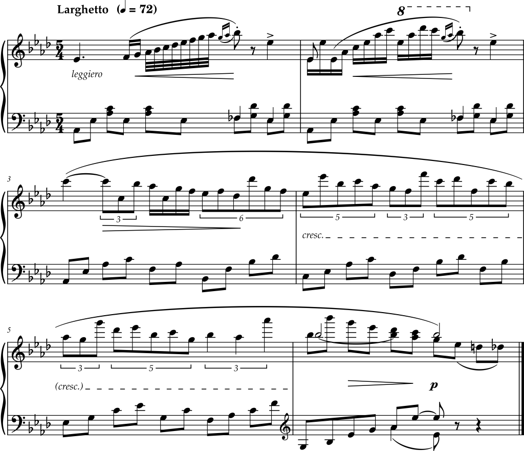 Excerpt from Frédéric Chopin, Piano Sonata Number 1, Movement 3.