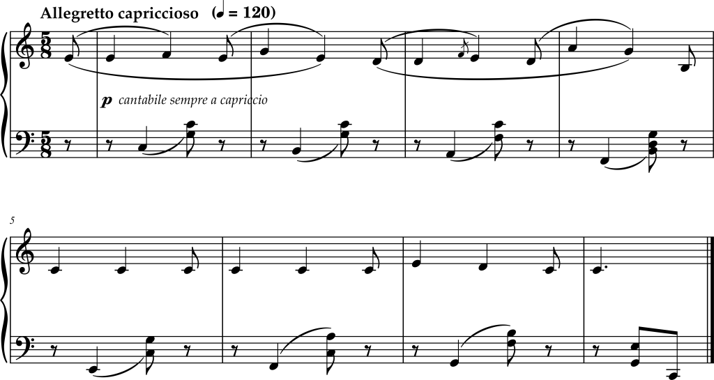 Excerpt from Nikolai Medtner, Caprice for Piano, Opus 4, Number 2.