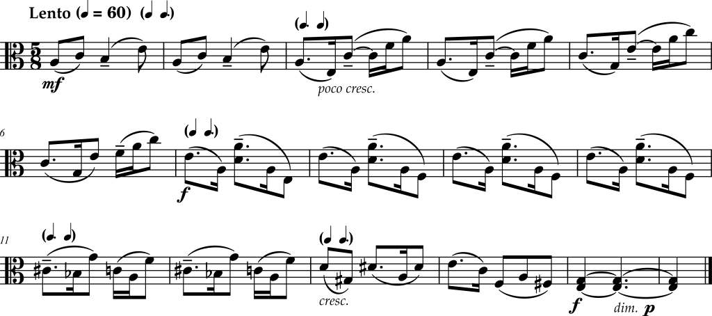 Excerpt from Sergei Rachmaninoff, Isle of the Dead, Viola.