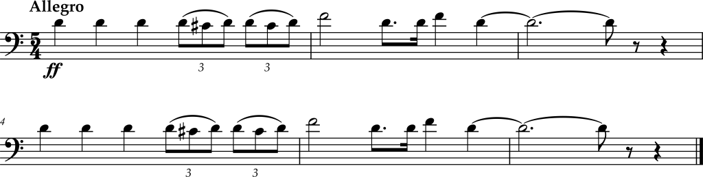 Excerpt from Gustav Holst, The Planets, "Mars," Tenor Tuba.