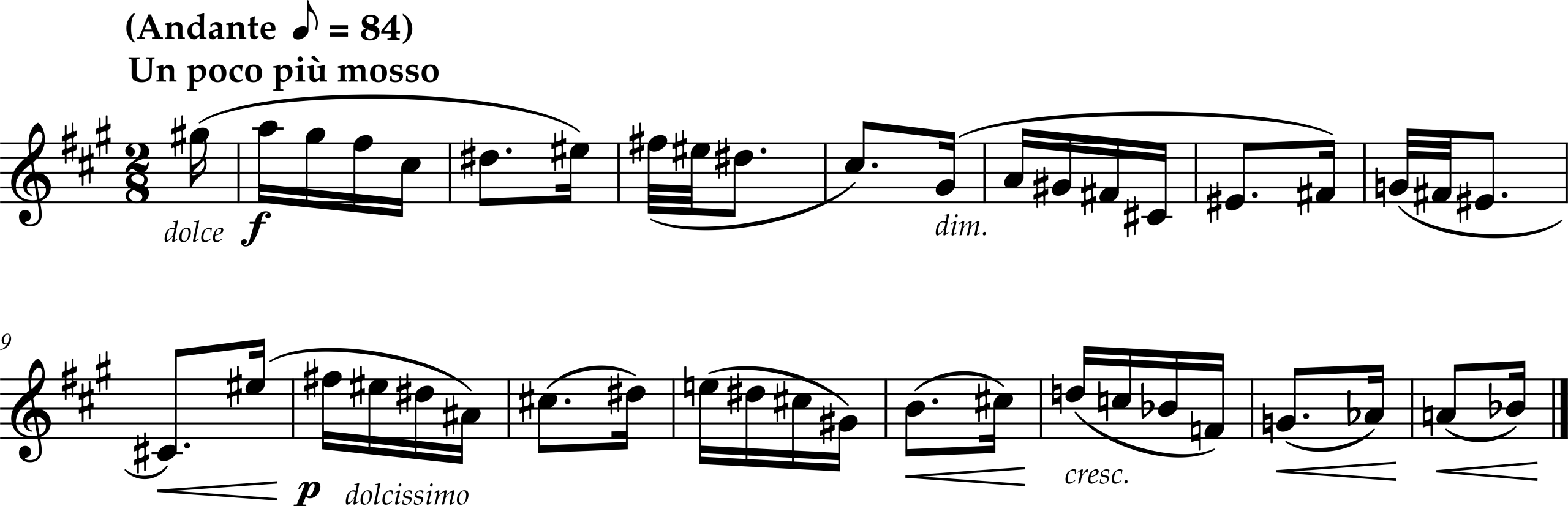 Excerpt from Leoš Janáček, Pohádka for Cello and Piano, Movement 1