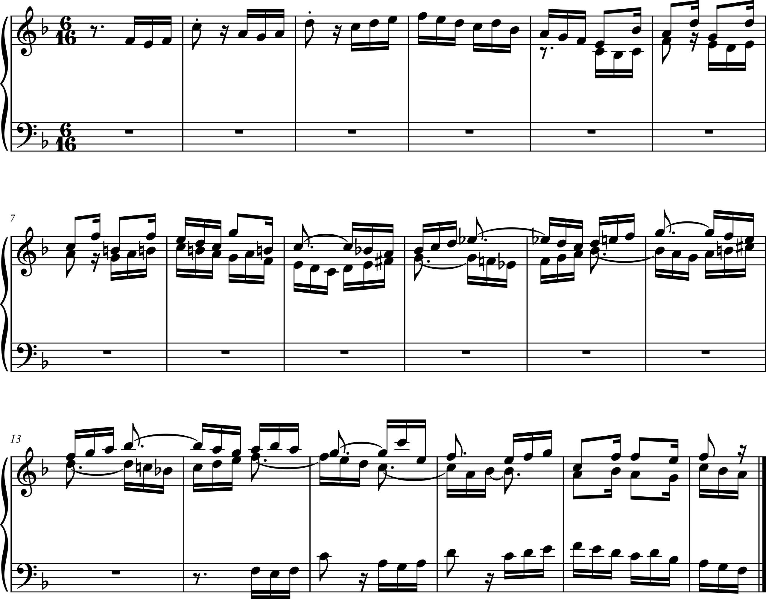 Excerpt from Johann Sebastian Bach, The Well-Tempered Clavier, Book 2, Fugue Number 11 in F Major
