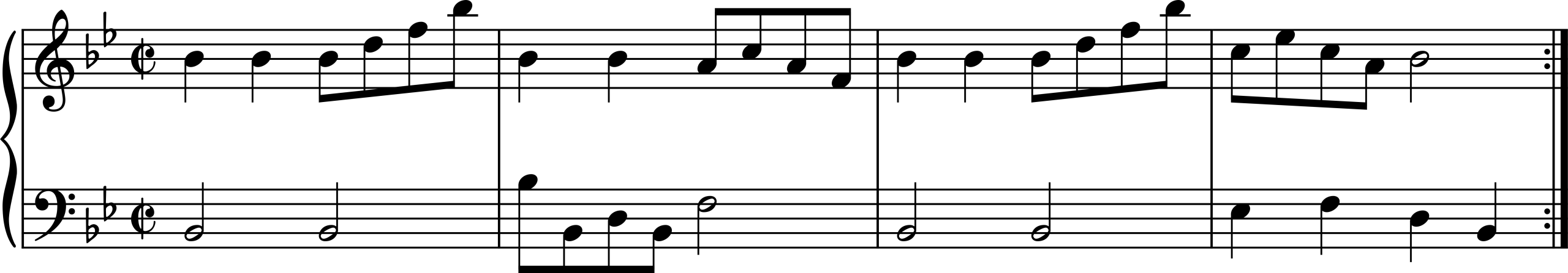 Three Ways of Notating the Same Passage, Charles Ignatius Sancho, 24 Country Dances, No. 15 (xml)