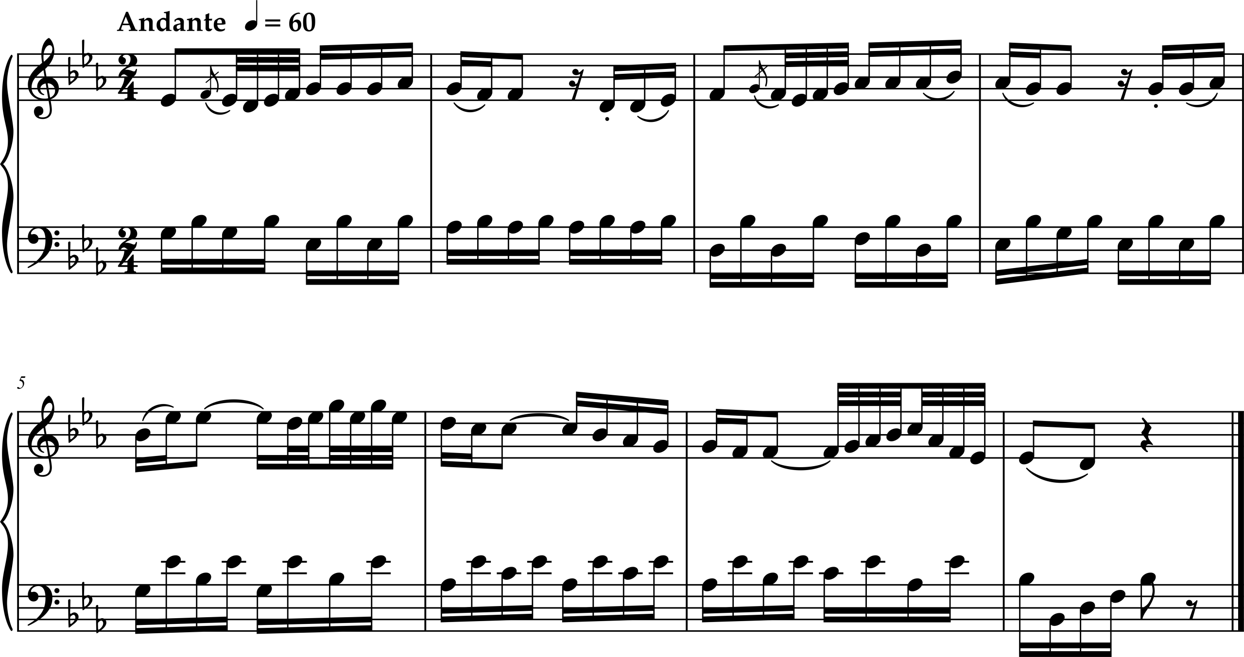 Excerpt from Joseph Bologne, Sonata for Flute and Harp, Movement 1