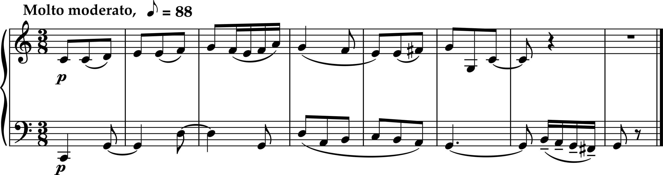 Excerpt from Igor Stravinsky, Pulcinella Suite, Movement 8, Minuetto