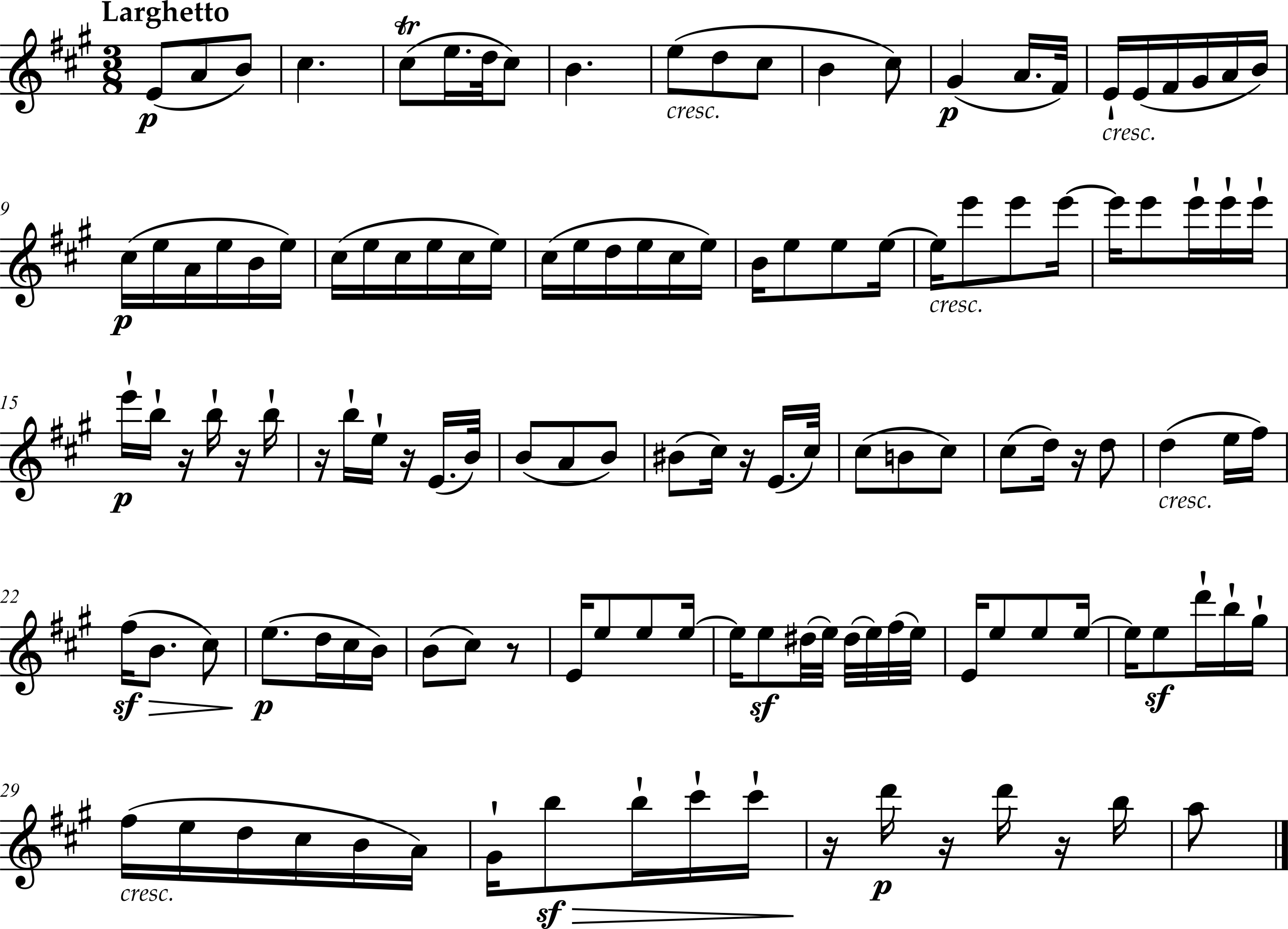Excerpt from Ludwig van Beethoven, Symphony Number 2, Movement 2