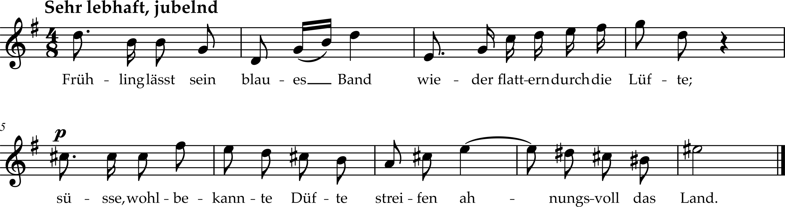 Excerpt from Hugo Wolf, Mörike-Lieder, "Er ist's"