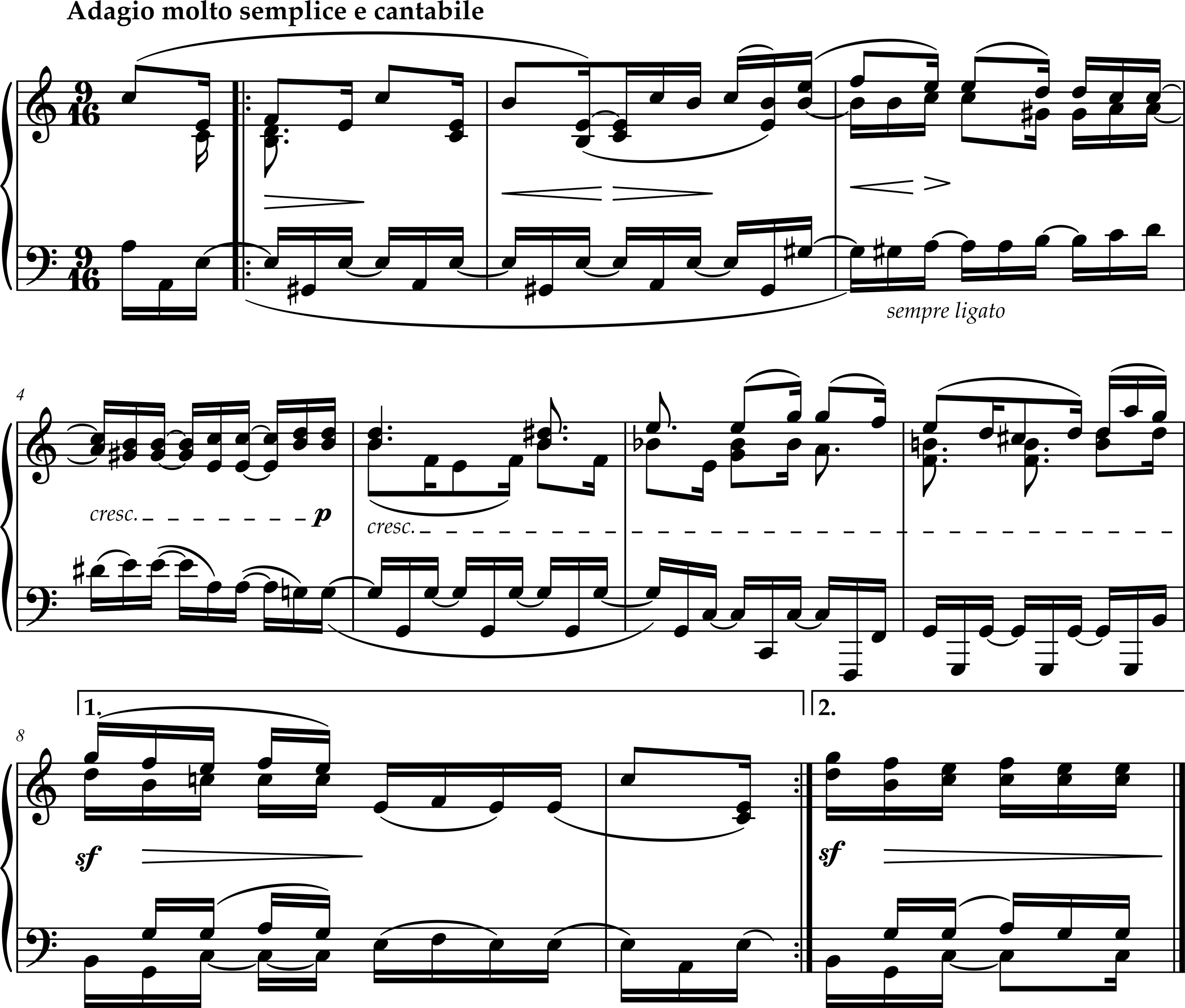 Excerpt from Ludwig van Beethoven, Piano Sonata Number 32, Op. 111, Movement 2 ("Arietta")