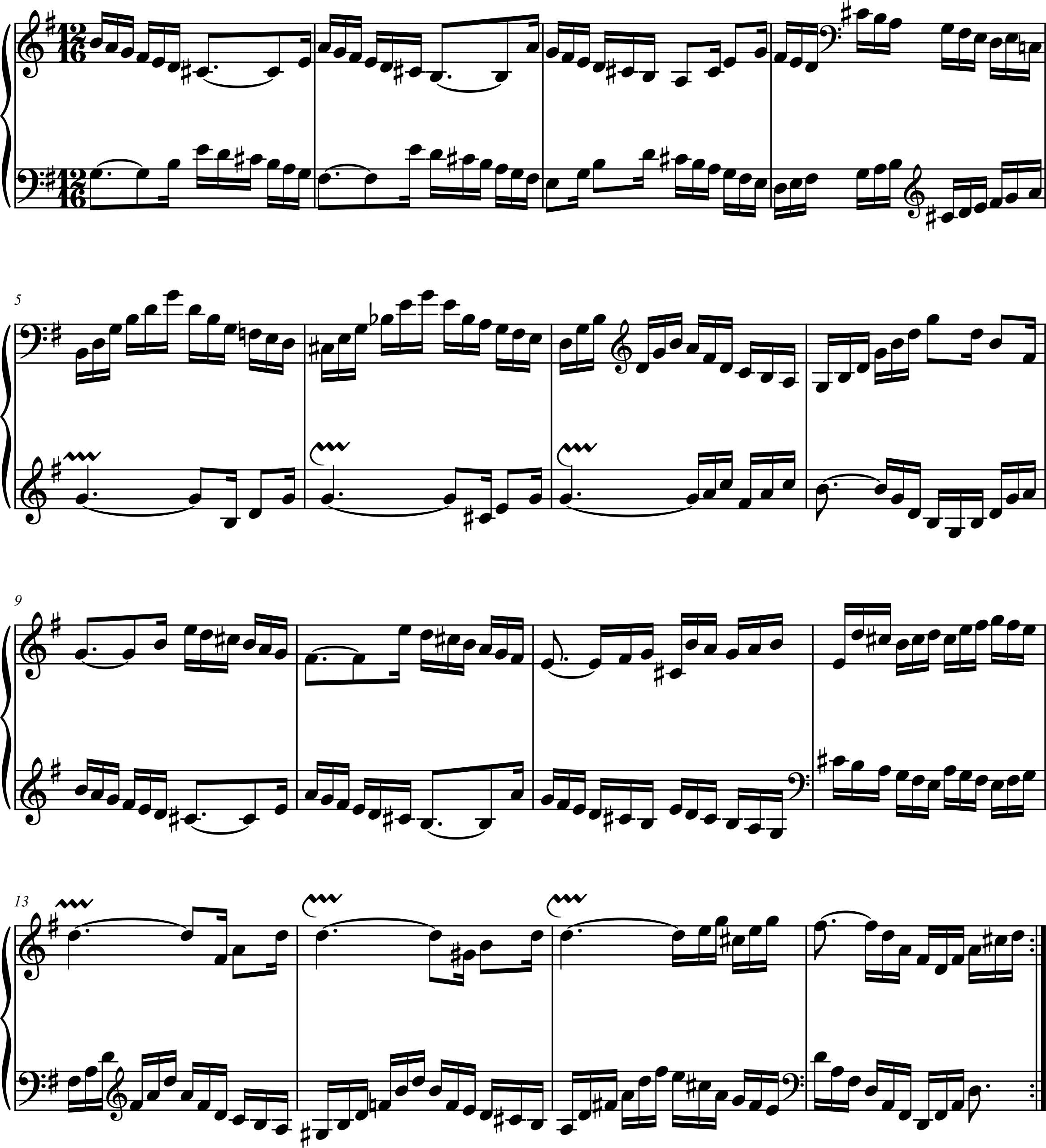 Excerpt from Johann Sebastian Bach, Goldberg Variations, Variation Number 11