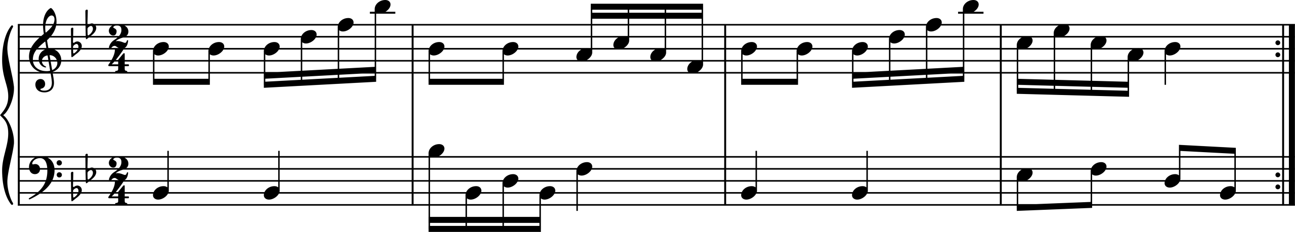 Three Ways of Notating the Same Passage, Charles Ignatius Sancho, 24 Country Dances, No. 15 (xml)