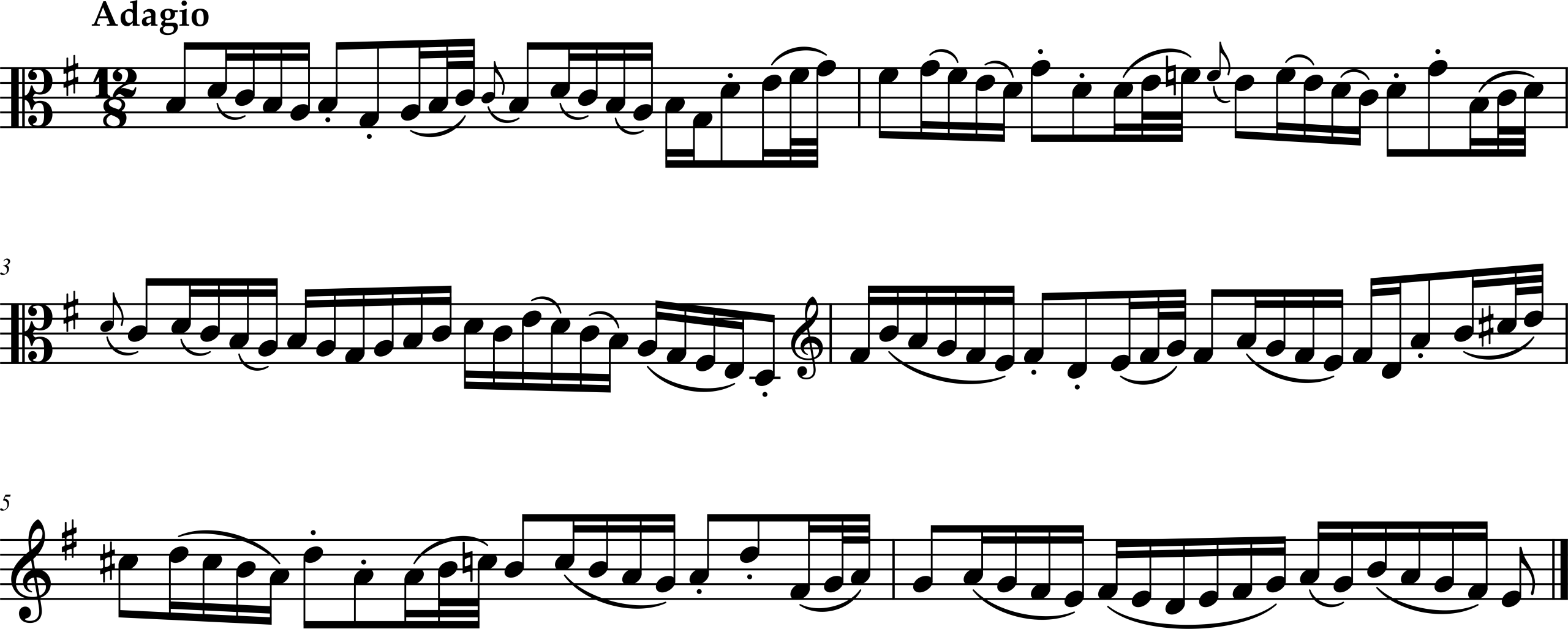 Excerpt from Johann Sebastian Bach, Sonata for Viola Da Gamba in G Major, Movement 1, Adagio