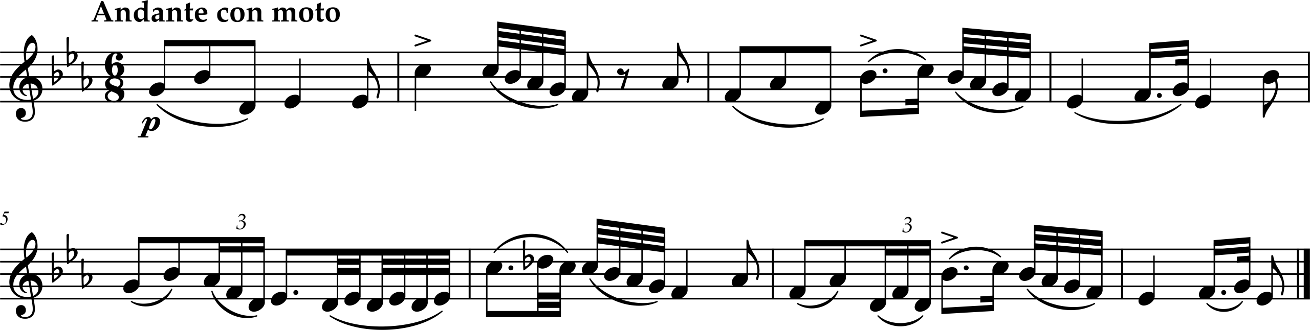 Excerpt from Franz Schubert, Symphony Number 5, Movement 2