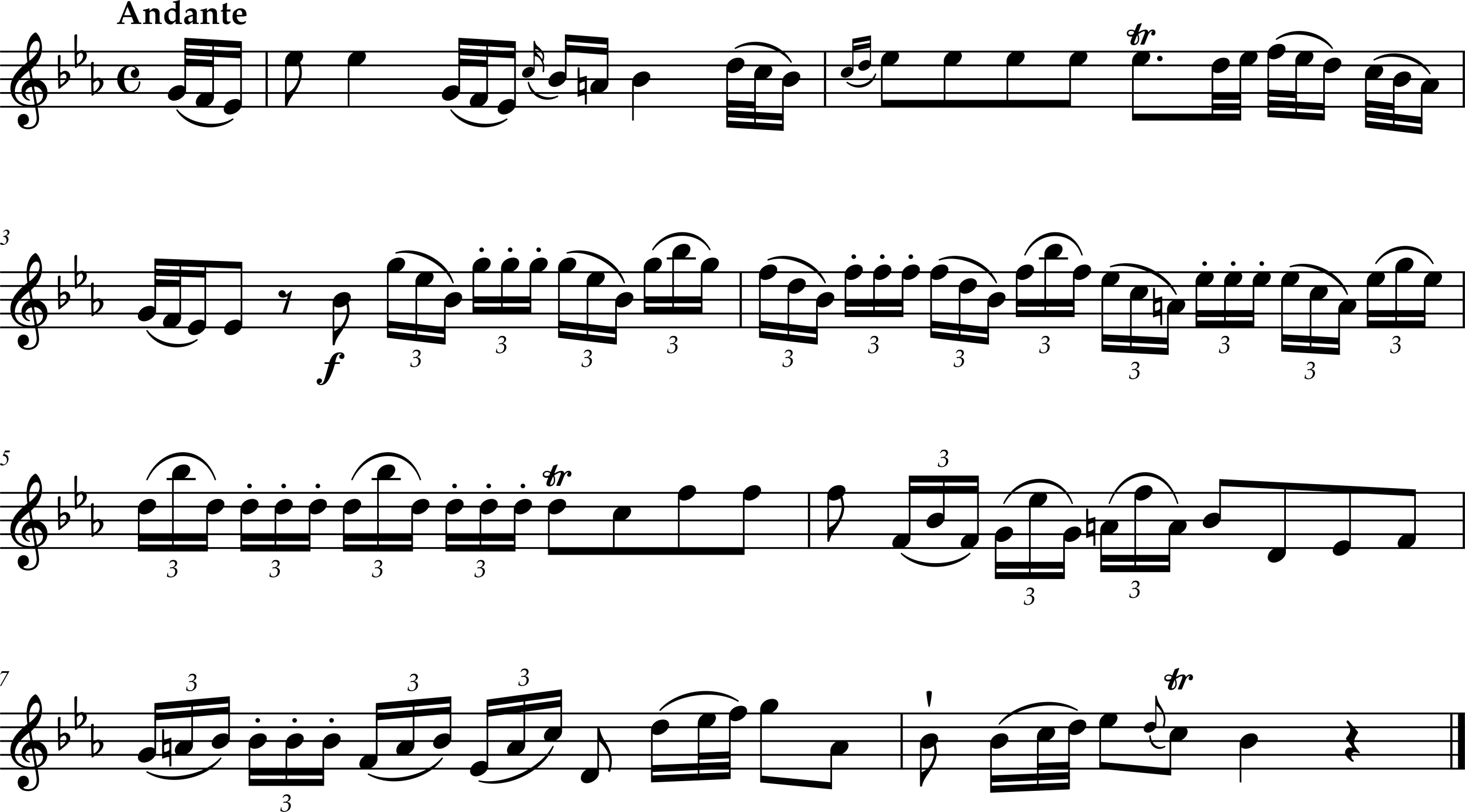 Excerpt from Christoph Willibald Gluck, Trio Sonata Number 5, Wq. 53, Movement 1