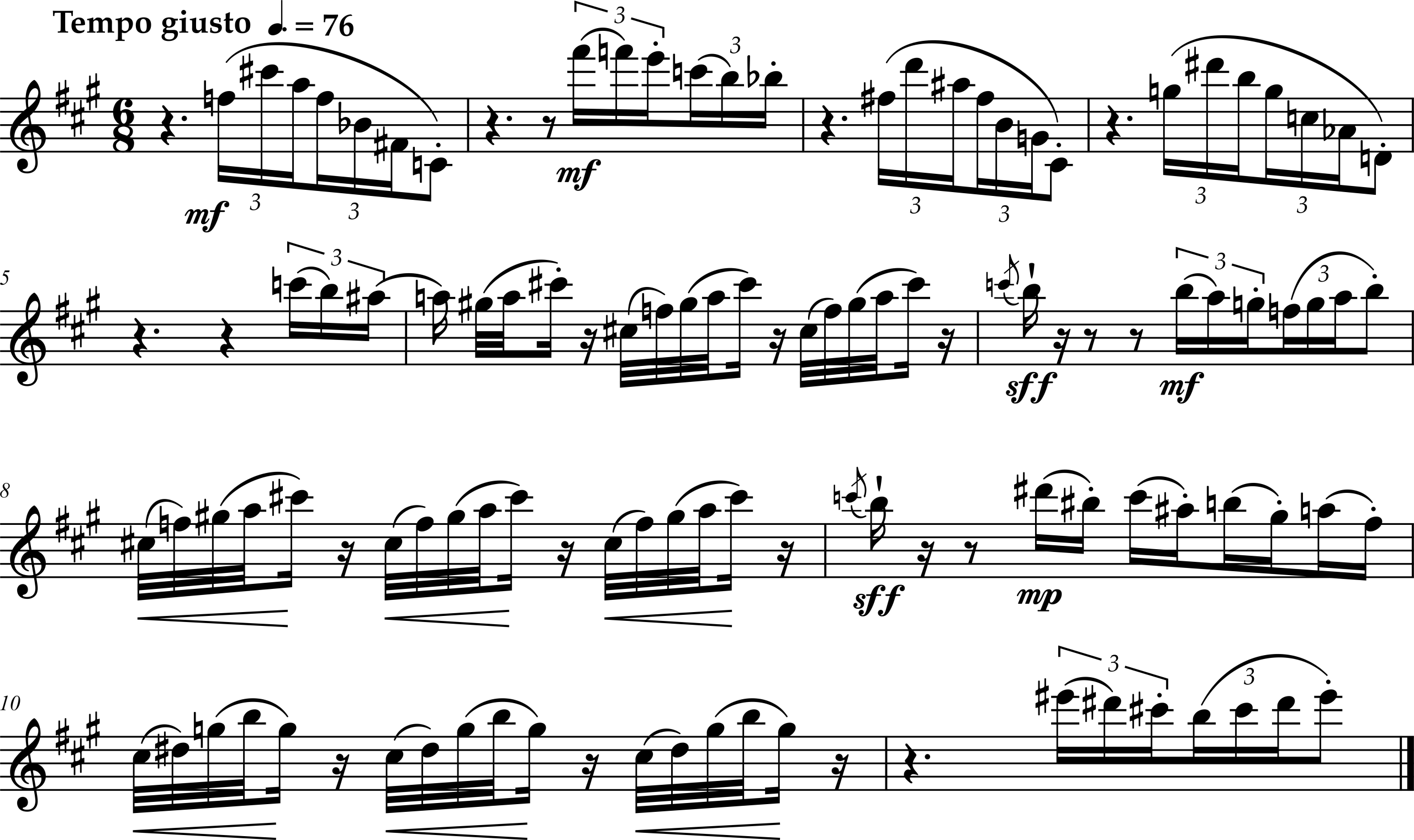 Excerpt from Igor Stravinsky, Firebird Suite, "Variation de l'oiseau de feu"