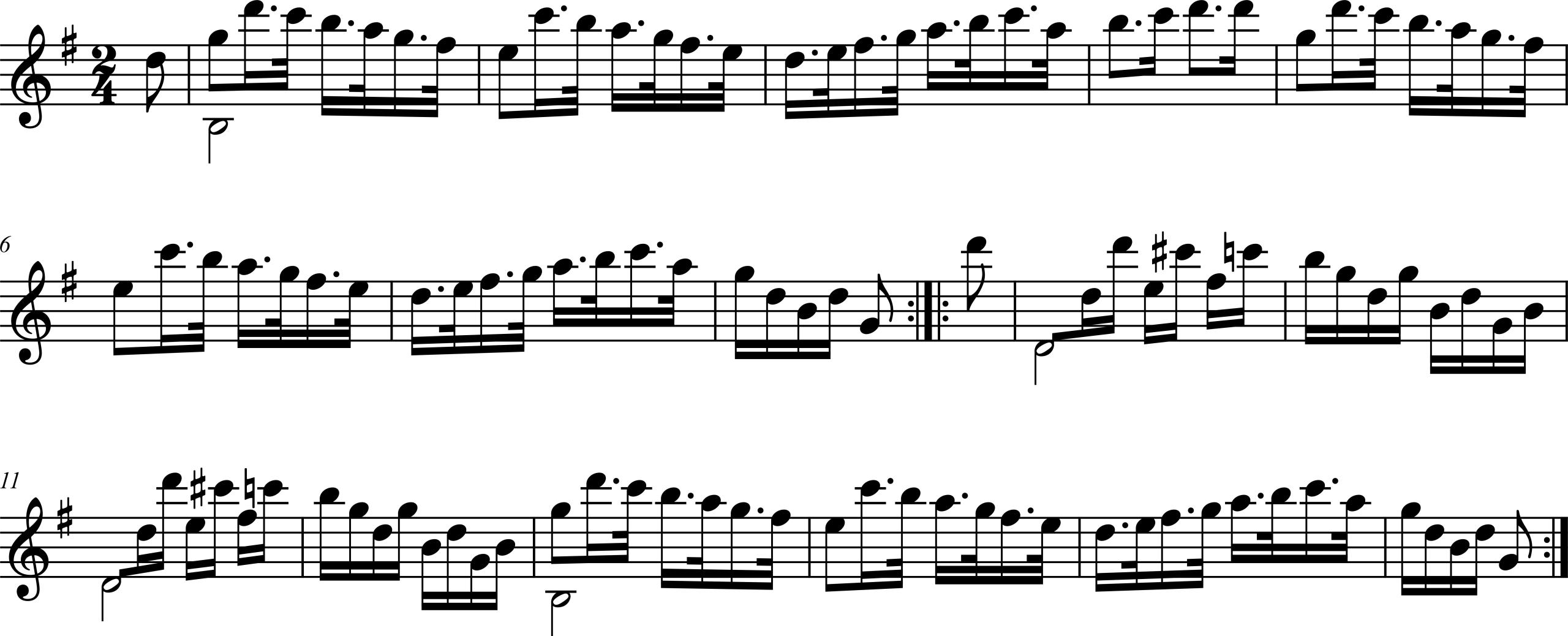 Excerpt from Ferdinando Carulli, Deux airs variés, Variation Number 5 on First Theme
