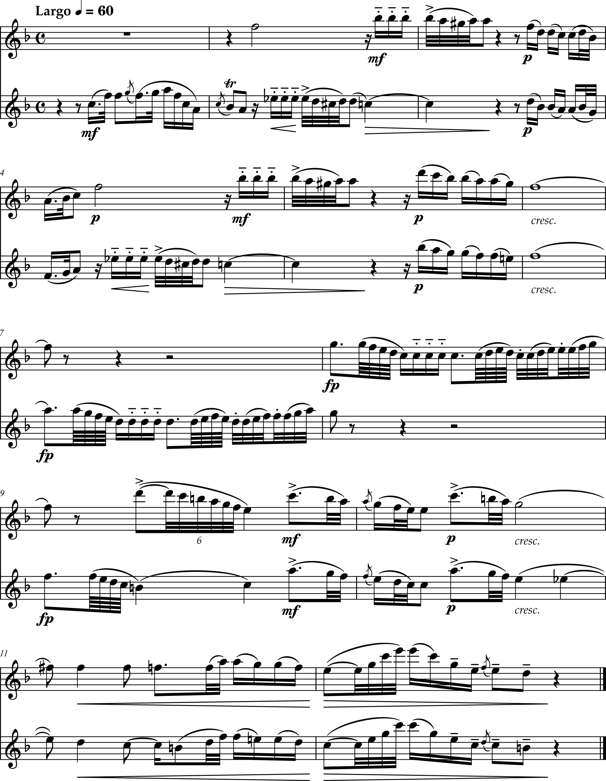 Excerpt from Antonio Salieri, Concerto for Flute and Oboe, Movement 2