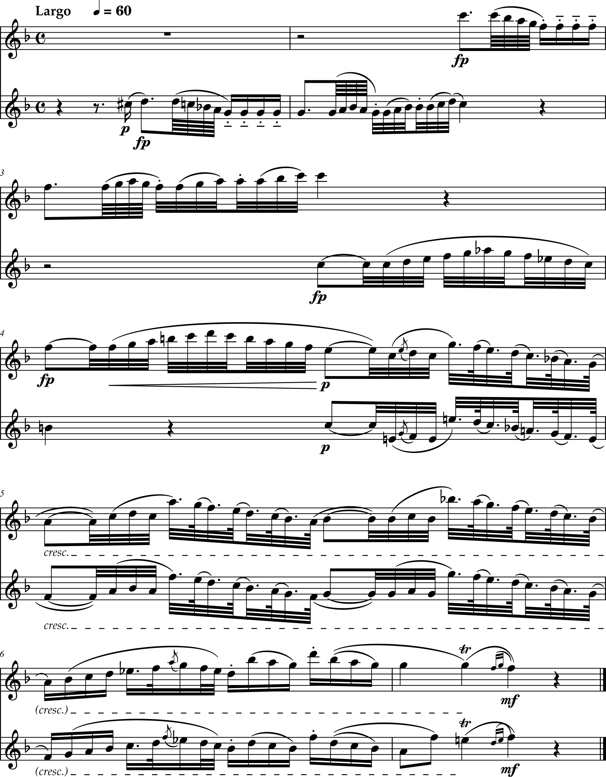 Excerpt from Antonio Salieri, Concerto for Flute and Oboe, Movement 2