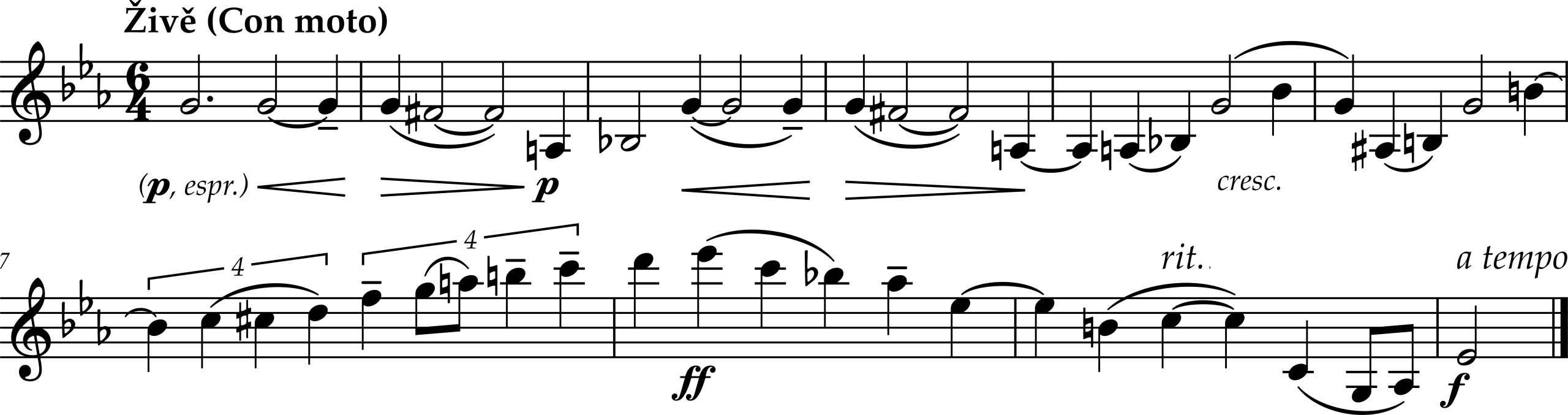 Excerpt from Leoš Janáček, Dumka for Violin and Piano