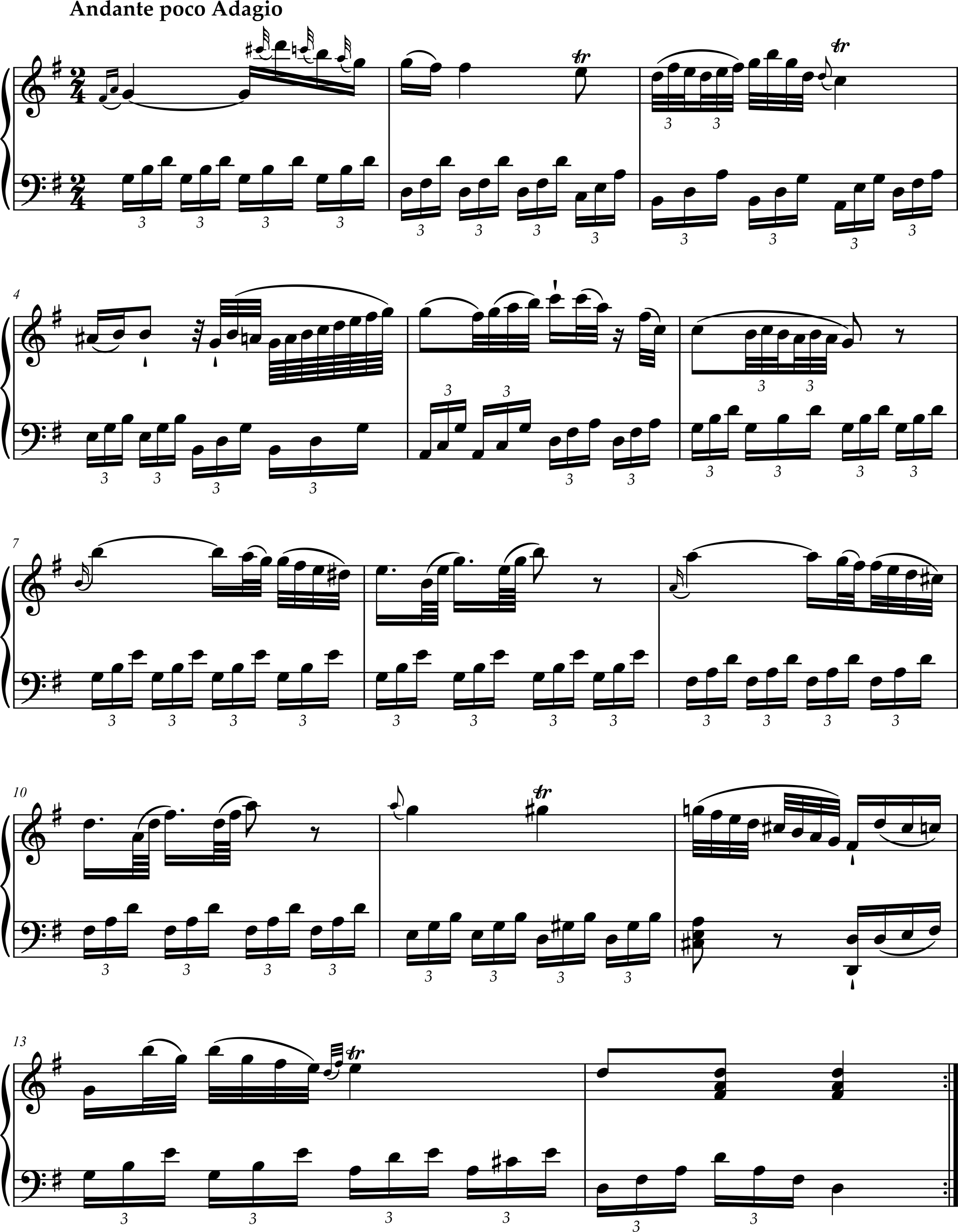 Excerpt from Wolfgang Amadeus Mozart, Violin Sonata in G Major, K. 27, Movement 1