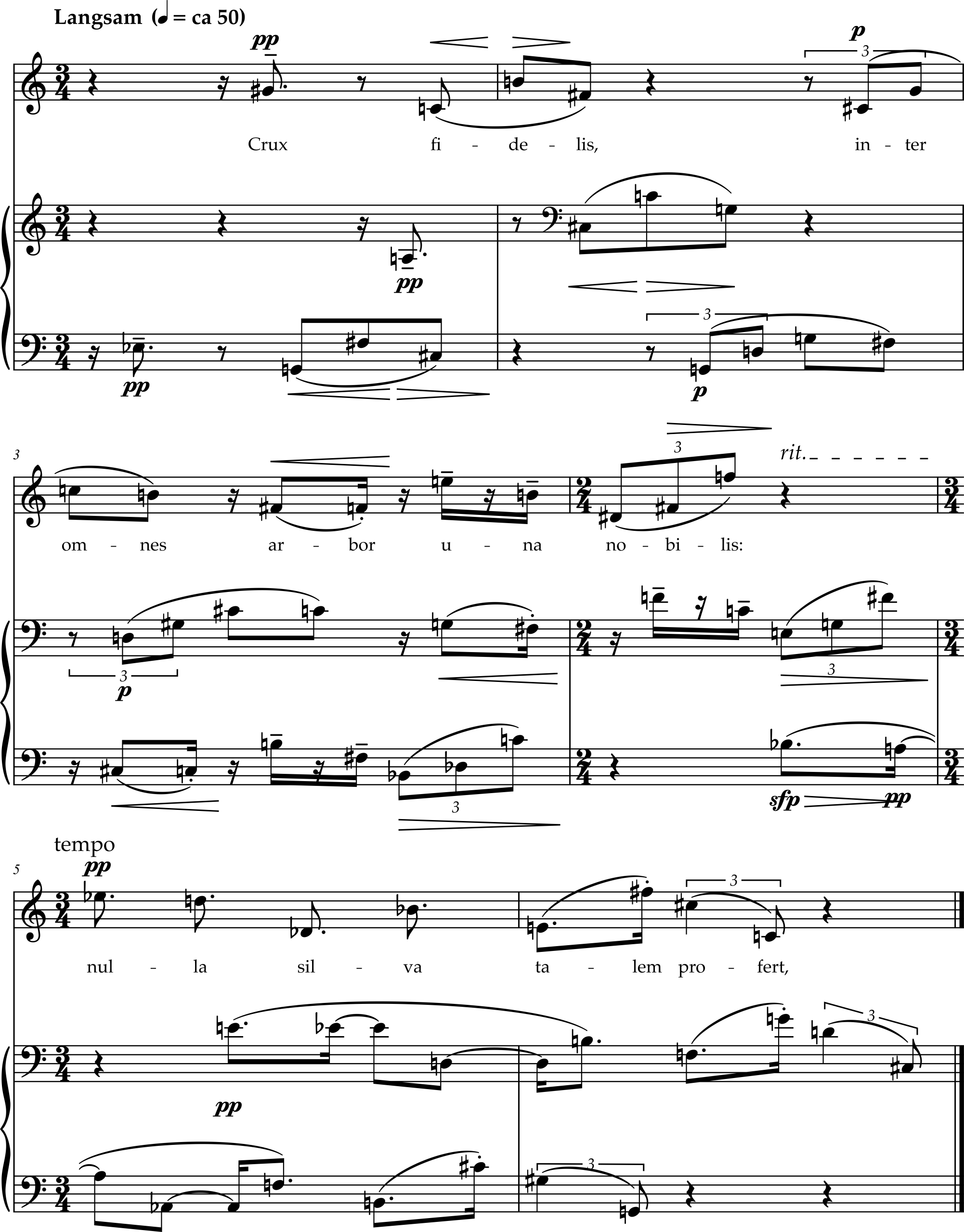Excerpt from Anton Webern, Five Canons, Opus 16, Number 3