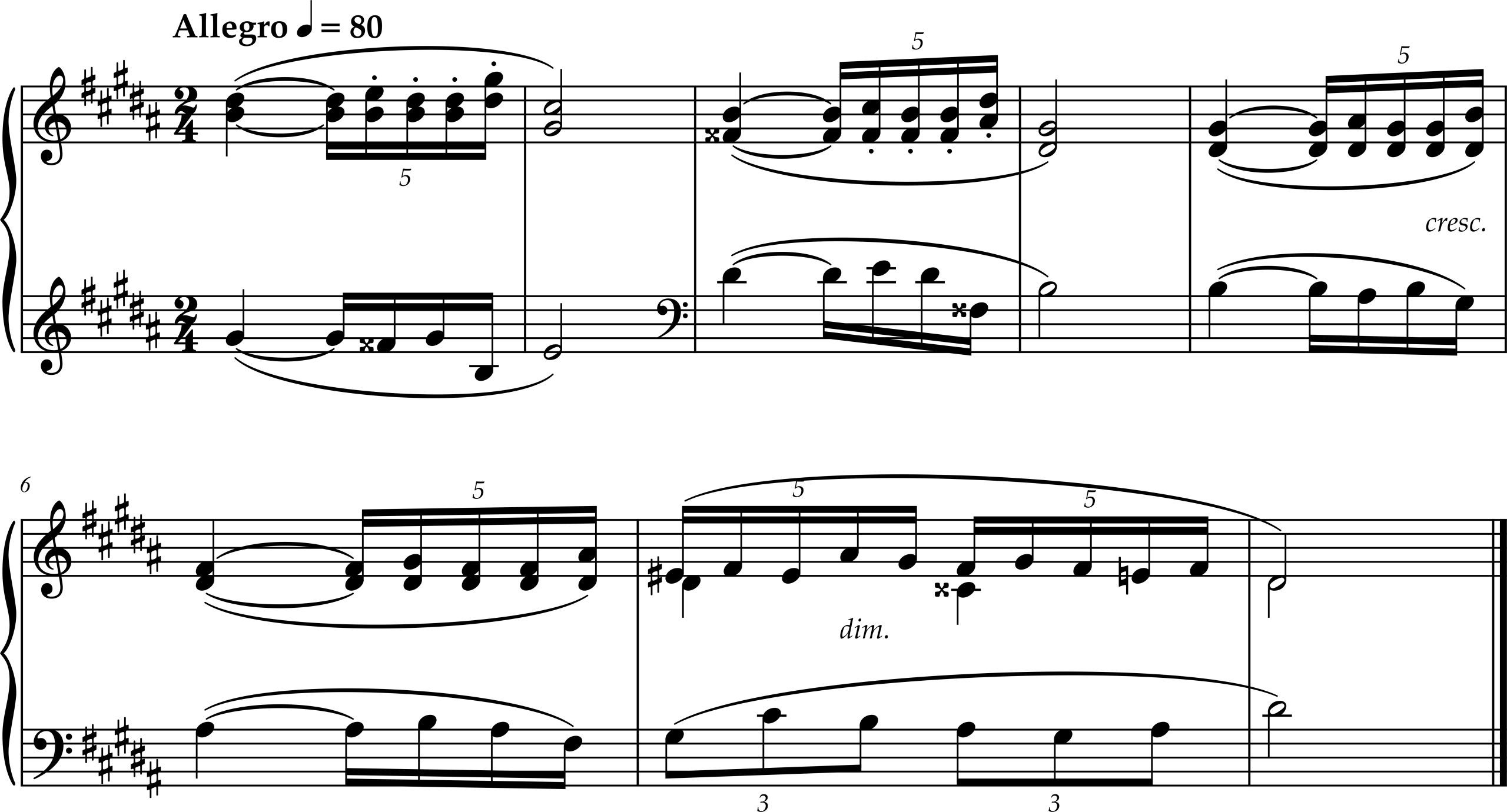 Excerpt from Alexander Scriabin, Prelude for Piano, Opus 16, Number 2