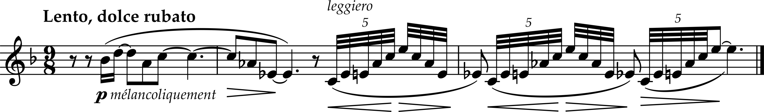 Excerpt from Claude Debussy, Sonata for Flute, Viola, and Harp, Movement 1, Pastorale