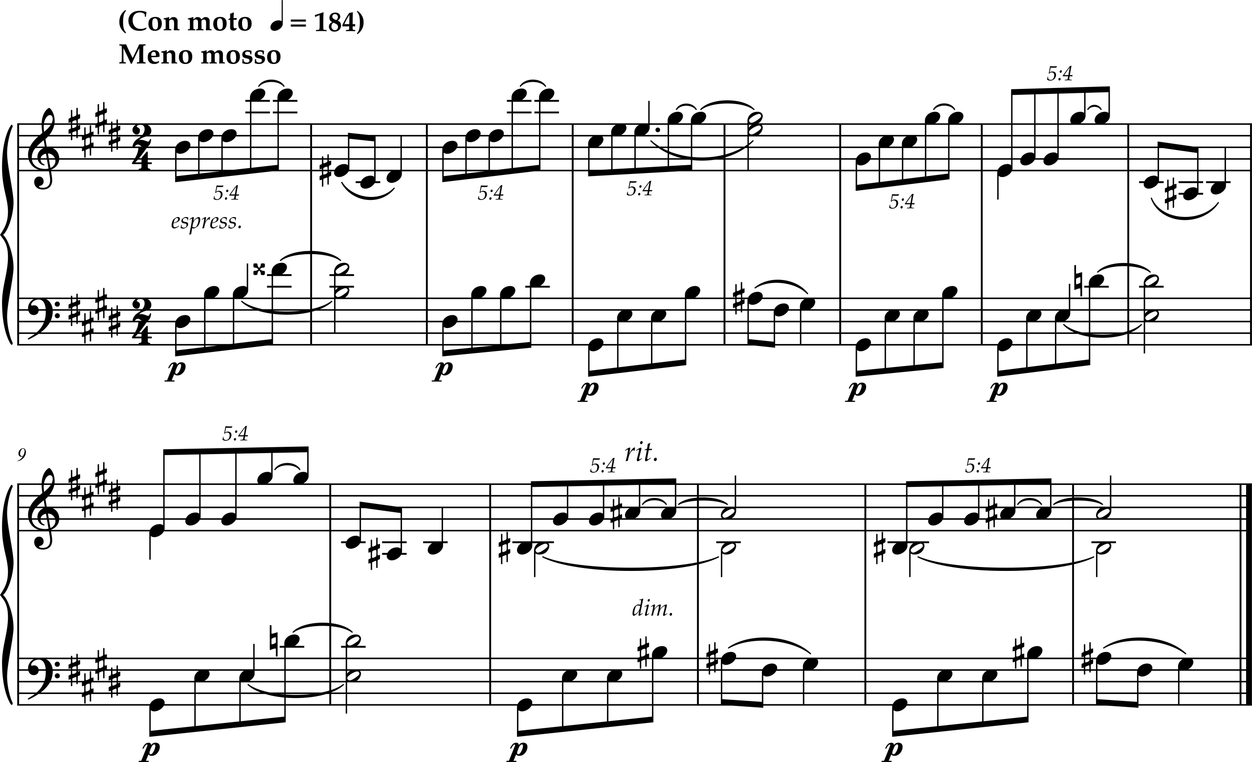 Excerpt from Leoš Janáček, On an Overgrown Path for Piano, Movement 5, "They Chattered Like Swallows"