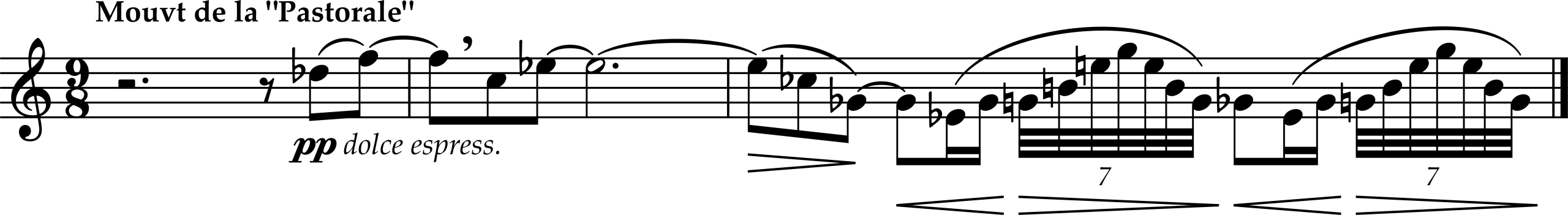 Excerpt from Claude Debussy, Sonata for Flute, Viola, and Harp, Movement 3, Final