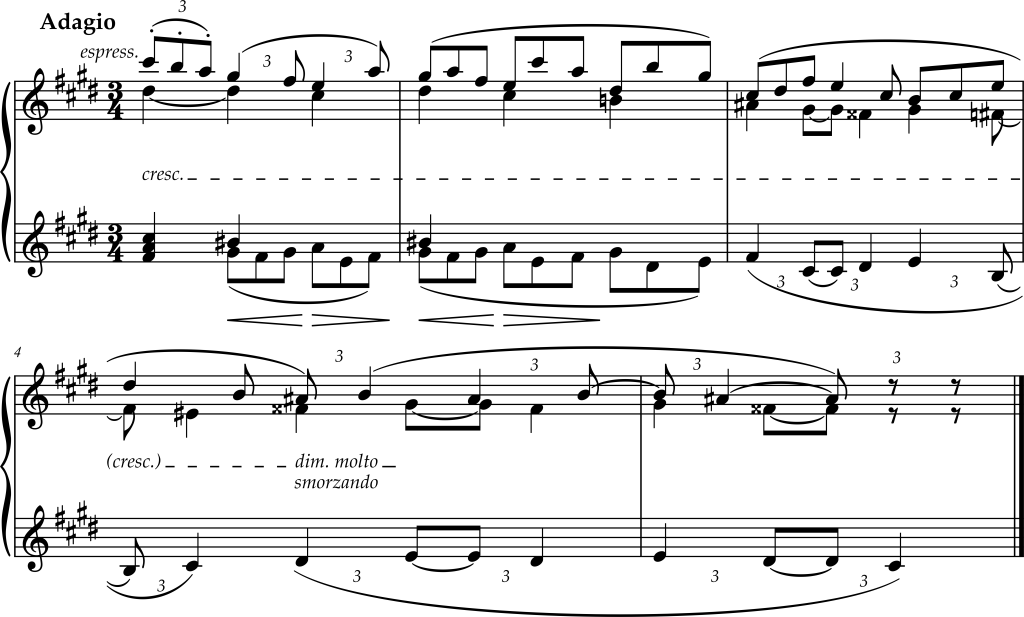 Excerpt from Johannes Brahms, Intermezzo, Op. 116, Number 4.