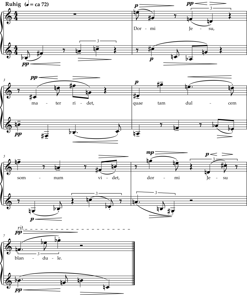 Excerpt from Anton Webern, Five Canons, Opus 16, Number 2.