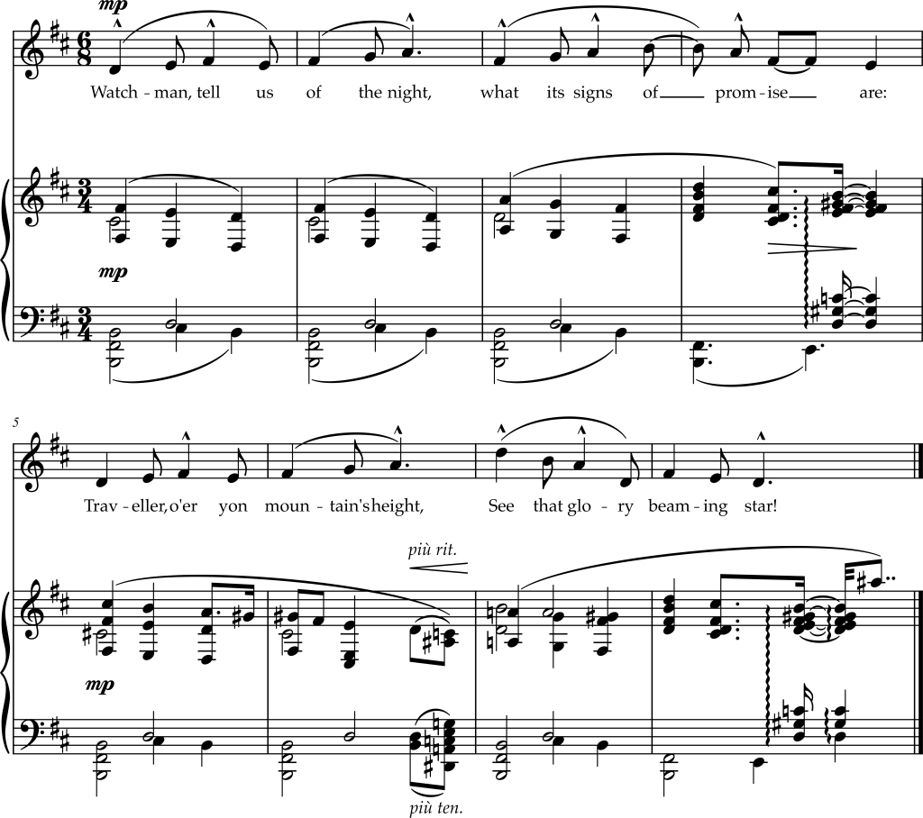Excerpt from Charles Ives, "Watchman!"