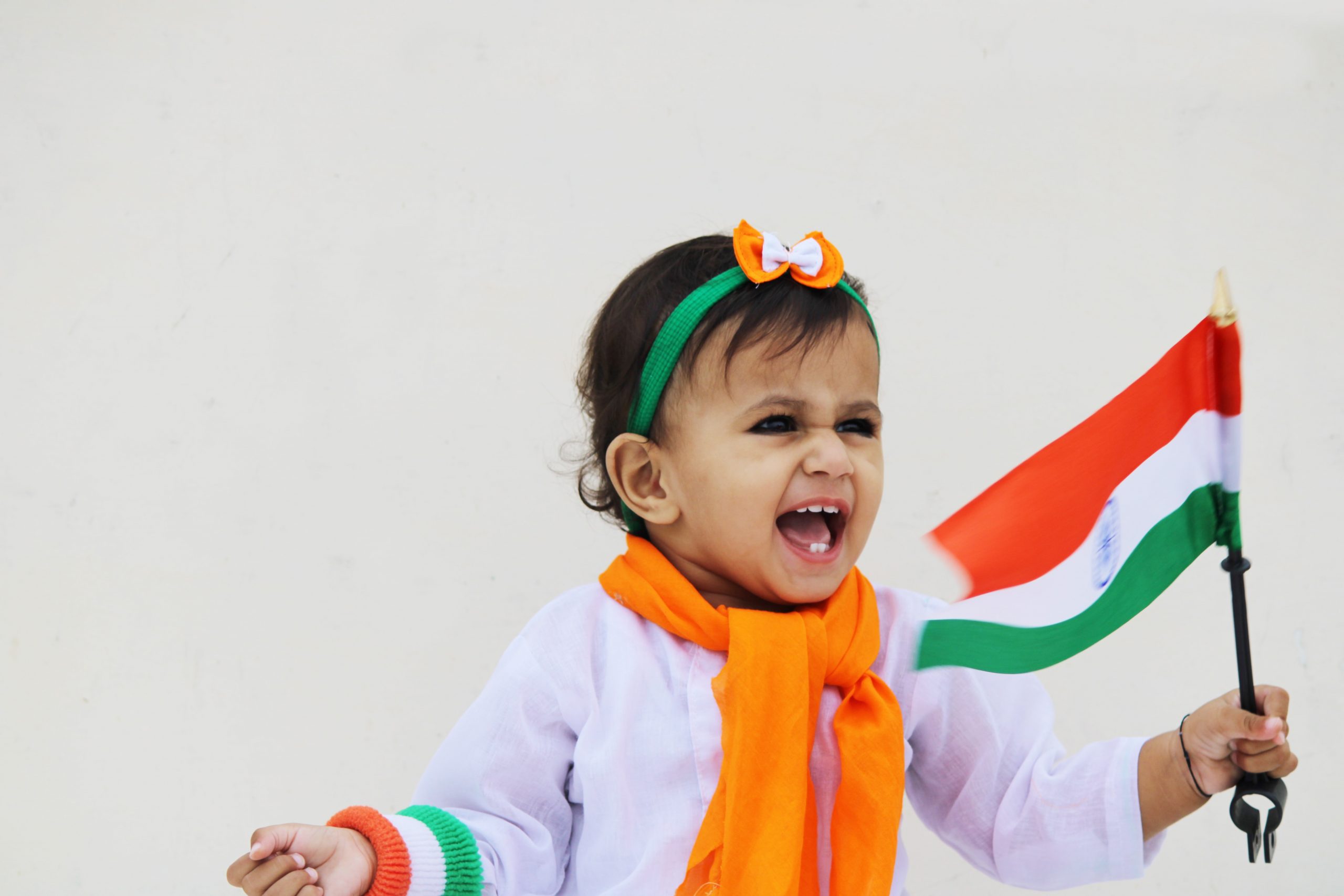 Cute kids kuhu chouhan on the occasion india independence day.