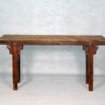 An wooden table