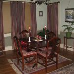 Dinning room with two candles