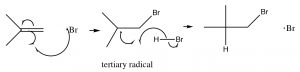 An image of a chain reaction of tertiary radical.