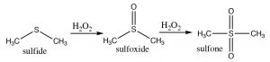 An image of oxidized to form a sulfone.