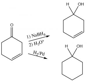 An image of reagent/catalyst since it would also reduce the double bond.