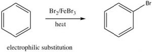 An image of a reaction of Br2/FeBr3.