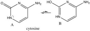 An image of a reaction of cytosine.