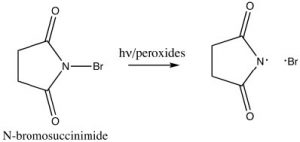 An image of a reaction of hv/peroxides.