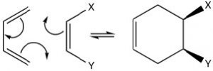 An image reaction of dienophile has cis or trans sterochemistry.