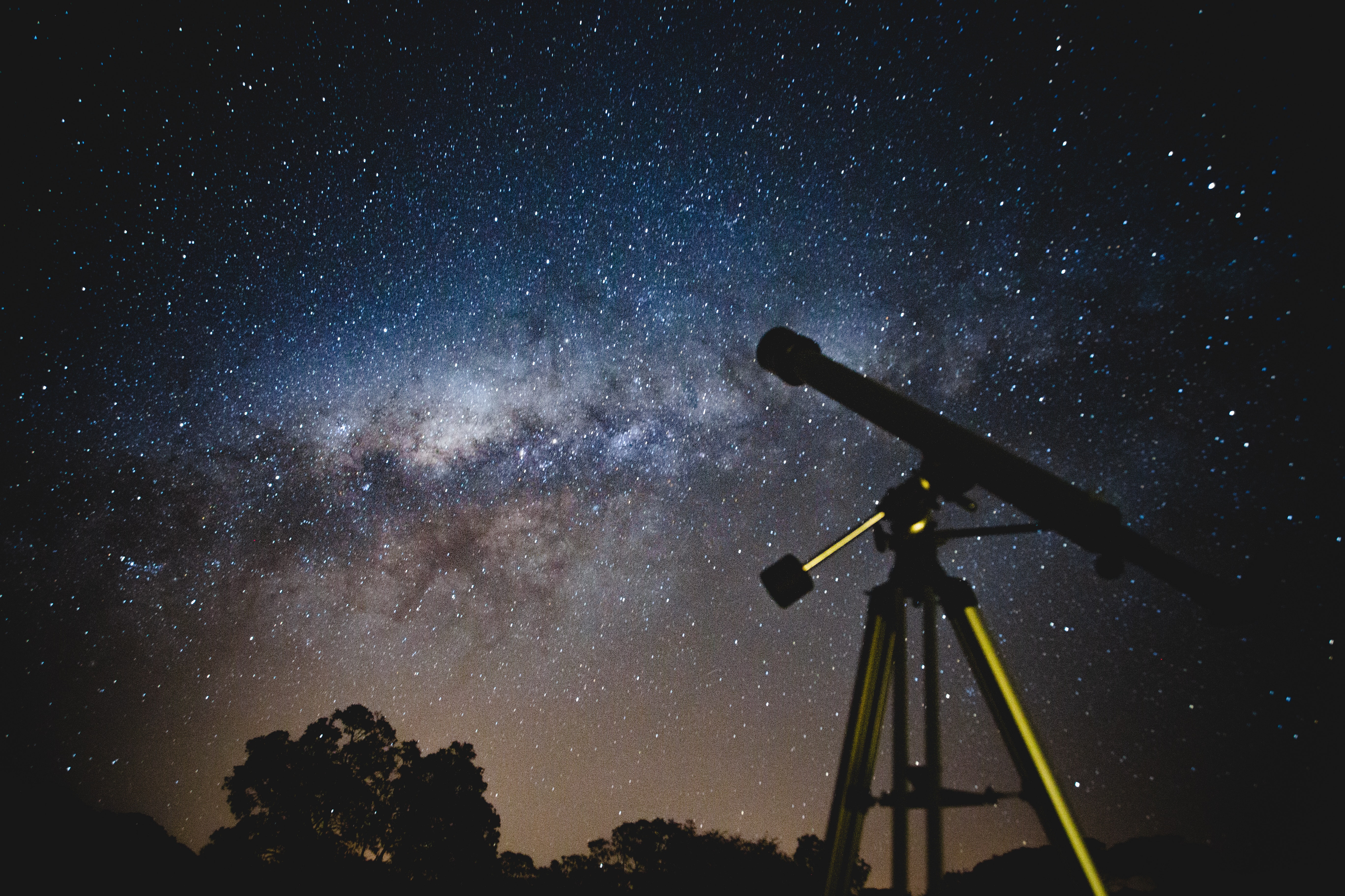 telescope outdoors at night
