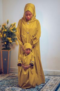 Portrait of Mother and Child in Traditional Clothing