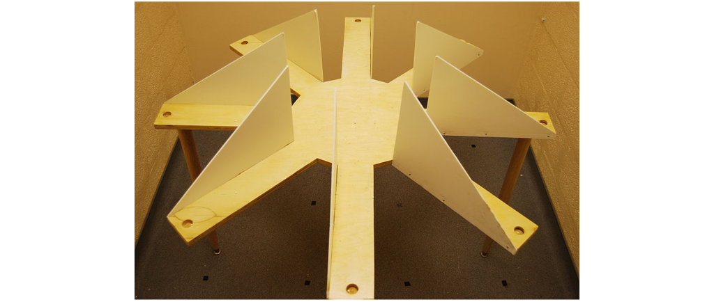 Example of a radial arm maze. Details in the caption and text.