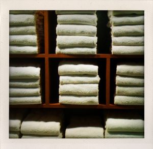 towels on the closet